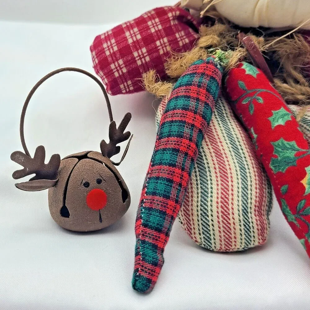 Vintage Christmas Primitive Decorations Handmade Doll Rustic Ornaments Folk Art